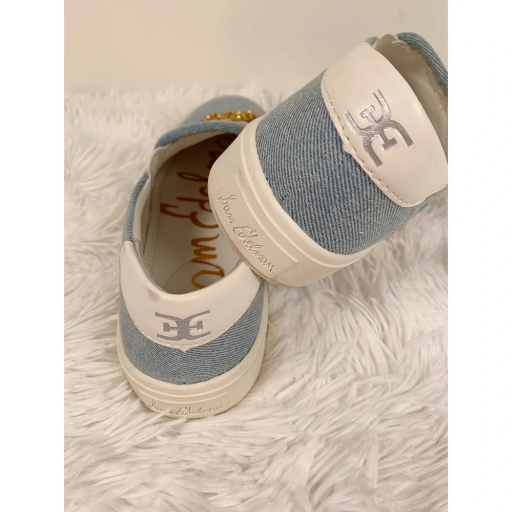 Sam Edelman Embroidered Denim Slip-On Sneakers - Picture 7 of 10